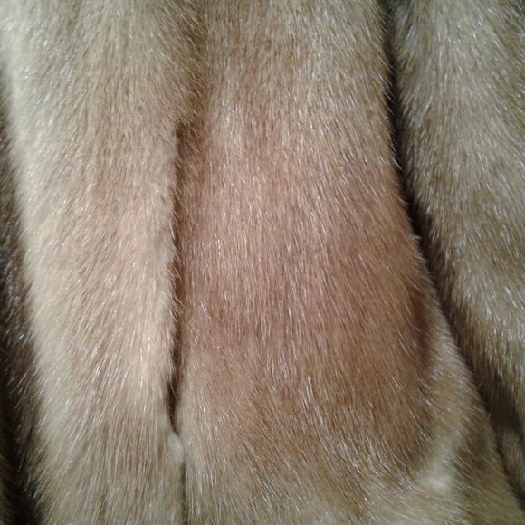MINK COAT JACKET REAL GENUINE NATURAL BROWN TAN FUR M MEDIUM L LARGE MID-LENGTH - Picture 4 of 15